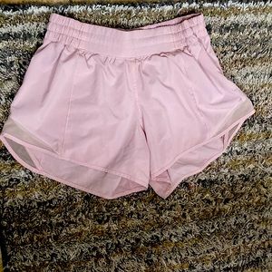 Light pink Lulu Lemon hottie hot shorts.